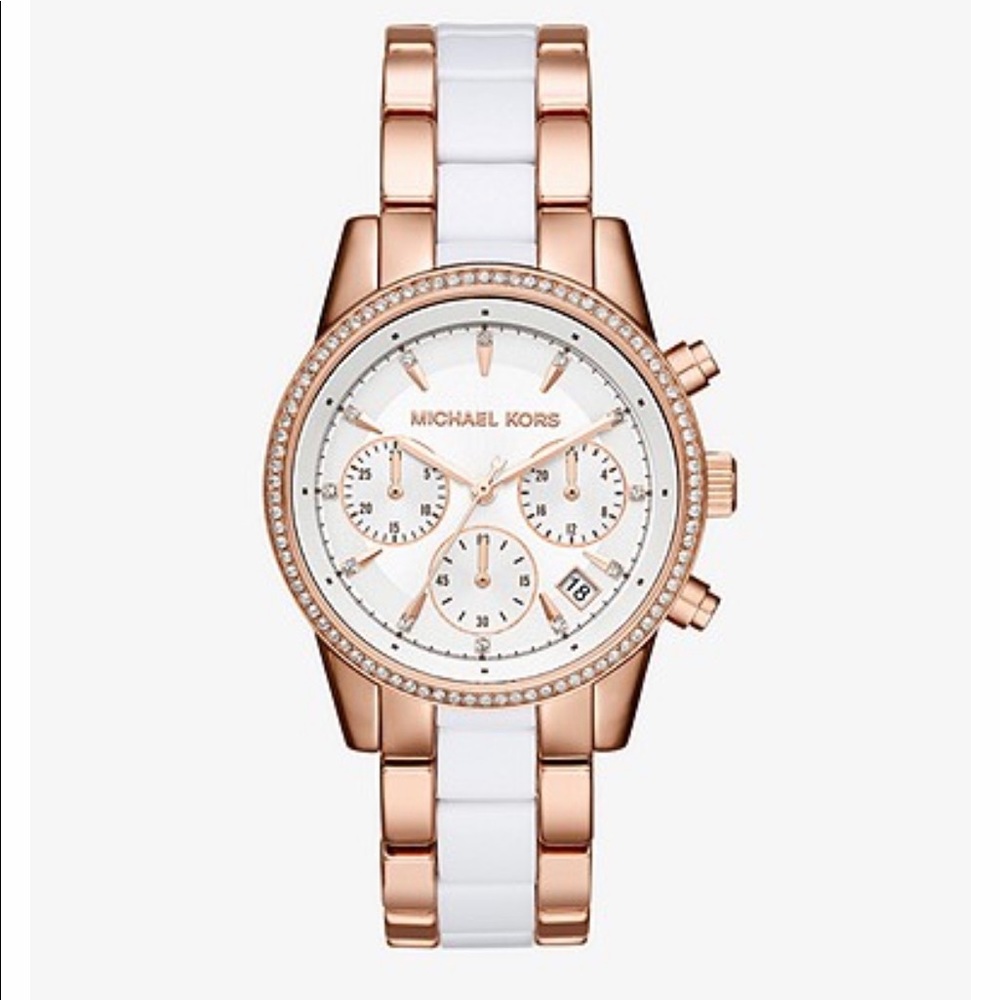 White/Rose gold Michael Kors watch